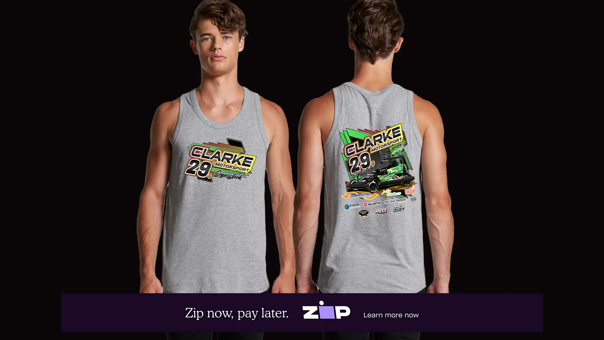 Mens Clarke Motorsport Singlet