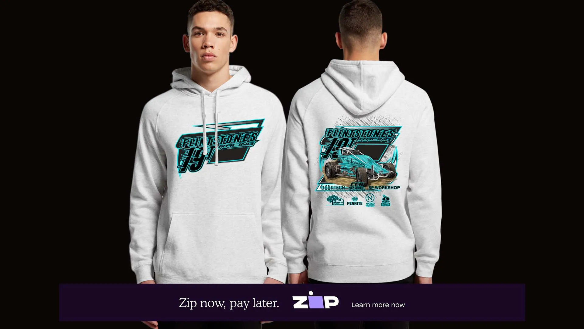 Mens Flintstones Racing Hoodie