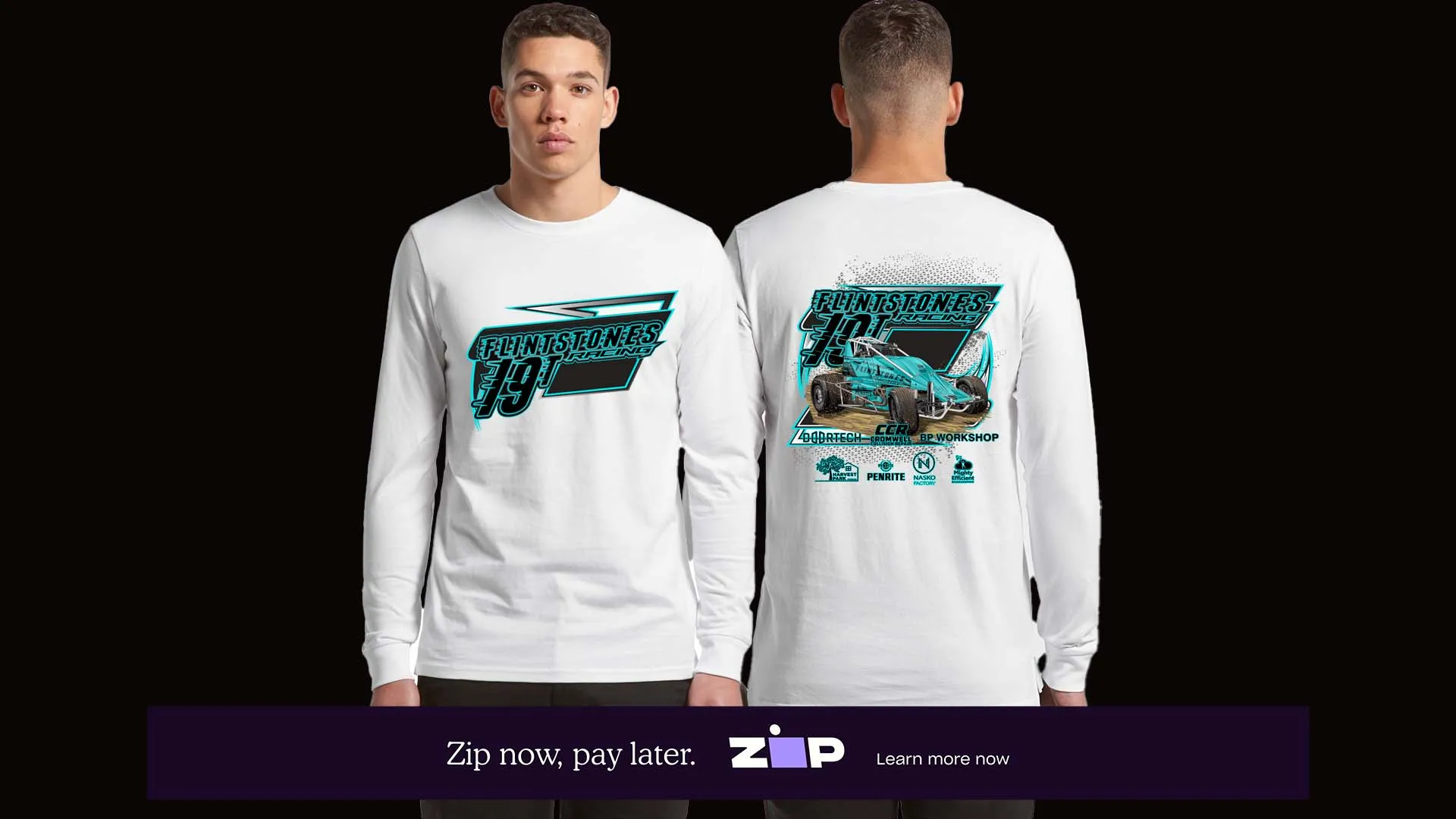 Mens Flintstones Racing Longsleeve Tee