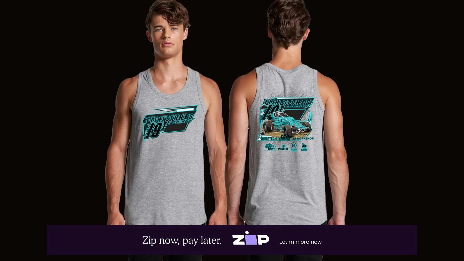 Mens Flintstones Racing Singlet