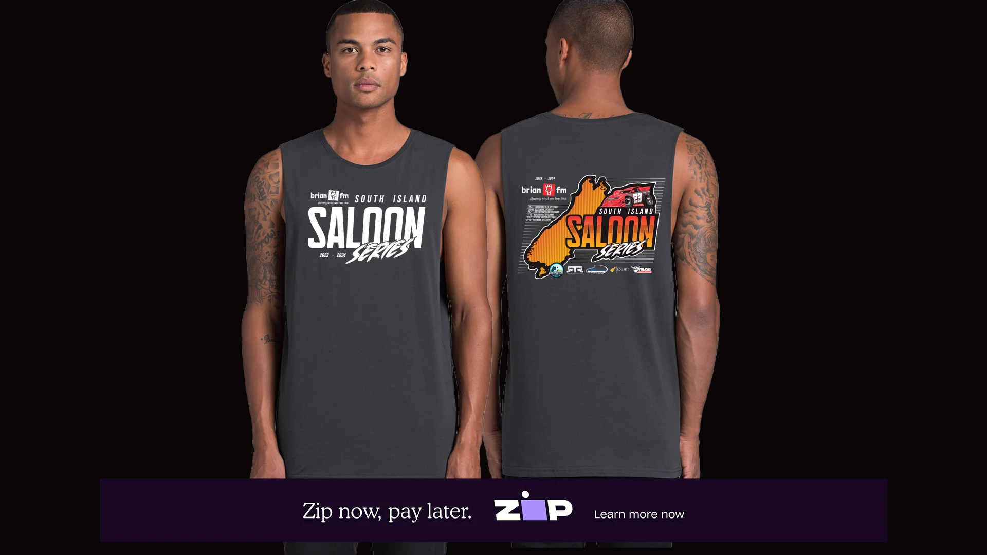 Mens Brian FM South Island saloon series Tank