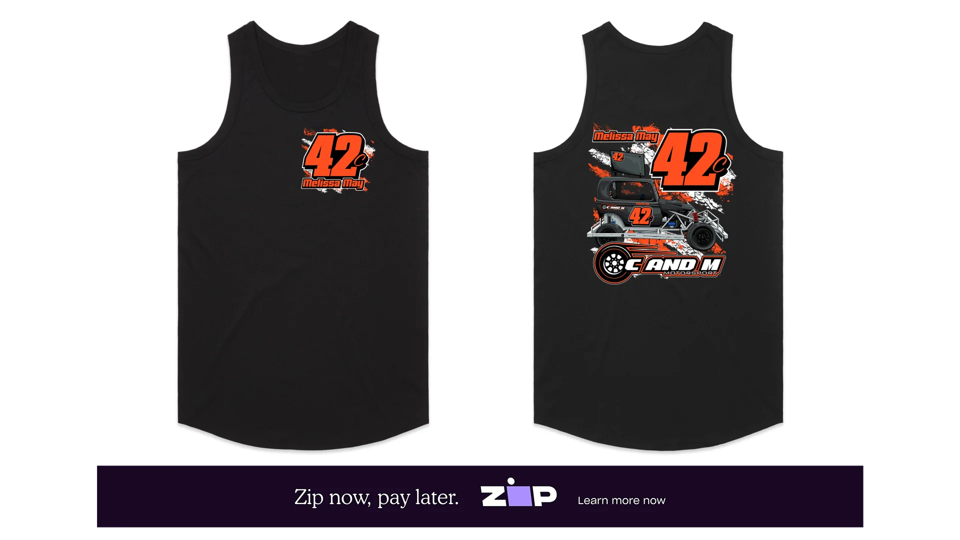 Mens C AND M Motorsport Singlet